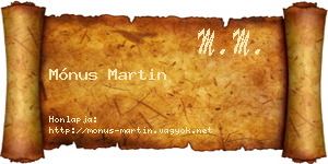 Mónus Martin névjegykártya