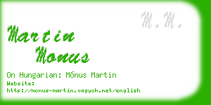 martin monus business card